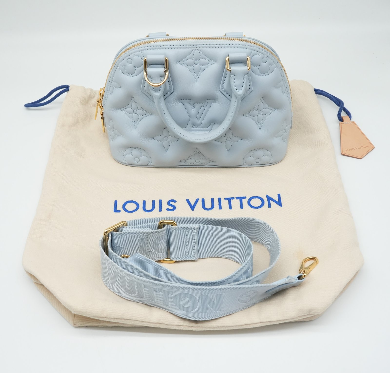 Louis Vuitton Alma BB Blue Glacier Bubblegram Calfskin Bag M59793 - Image 13