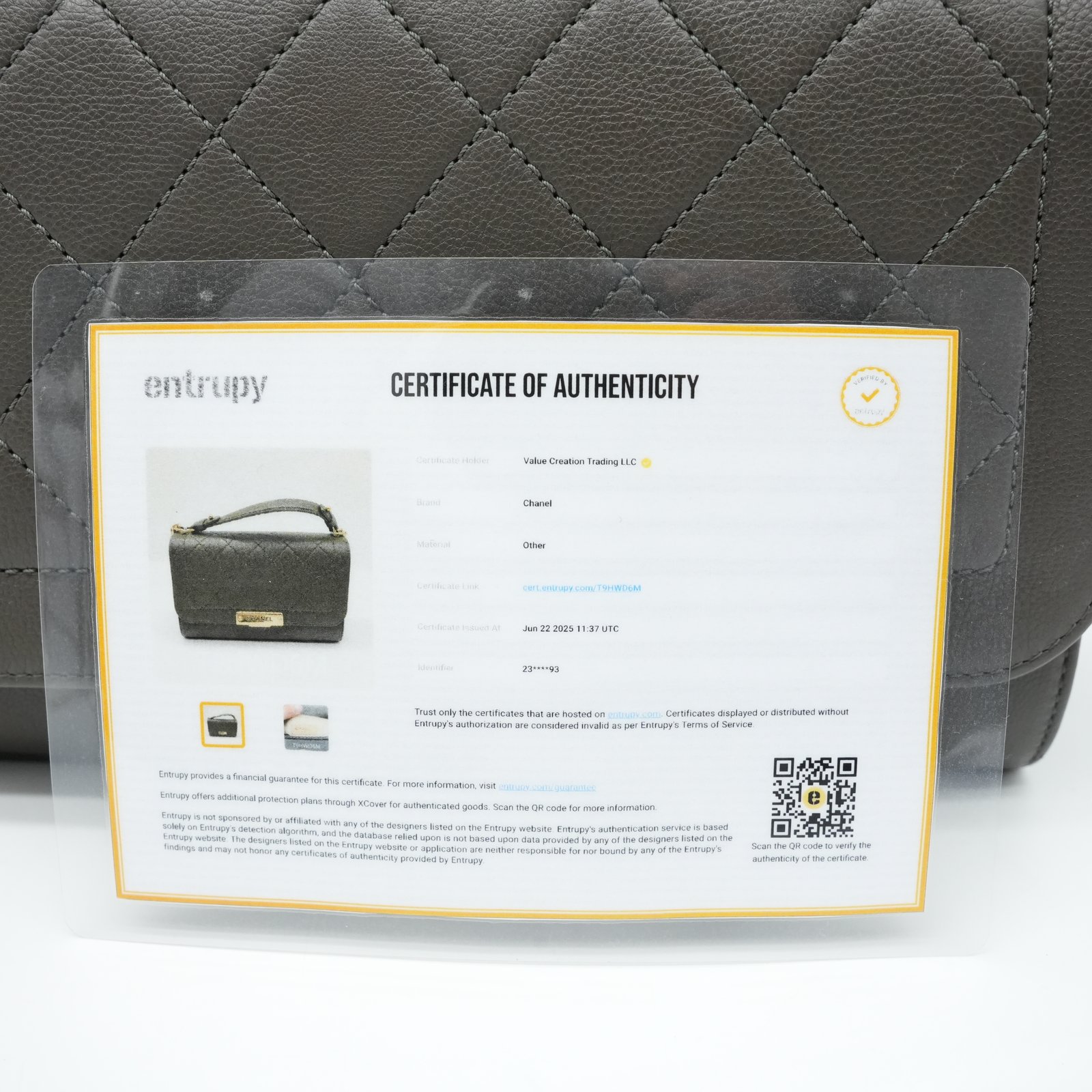 Chanel Grained Calfskin Quilted Medium Label Click Flap Bag Khaki - Image 14