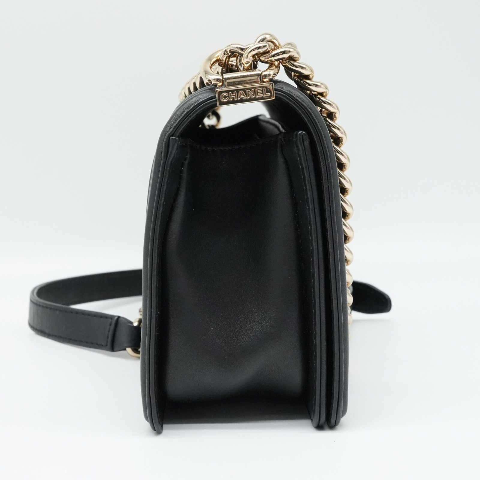 Chanel Boy Bag Black Medium tricolor - Side view