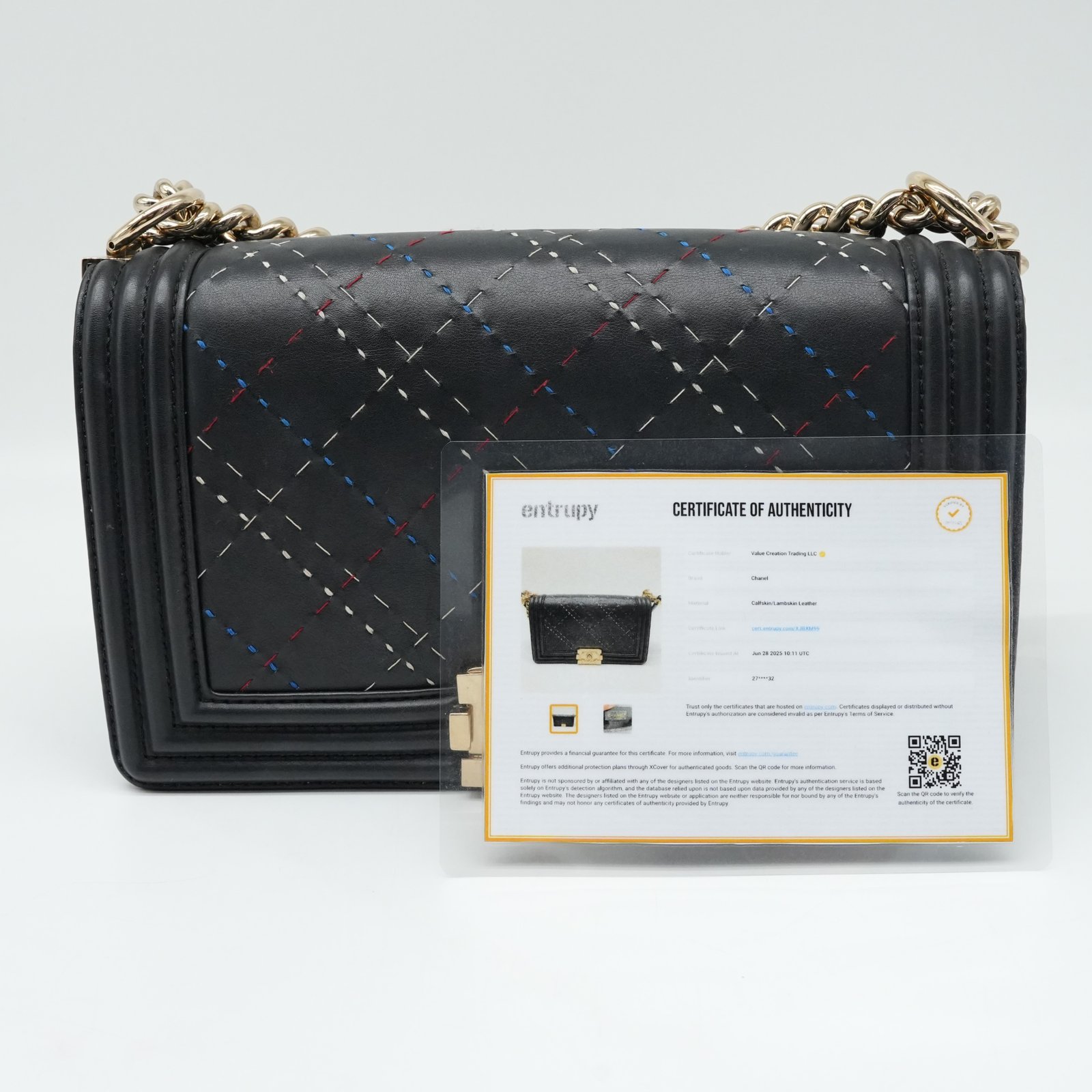 Chanel Boy Bag Black Medium tricolor - Image 12