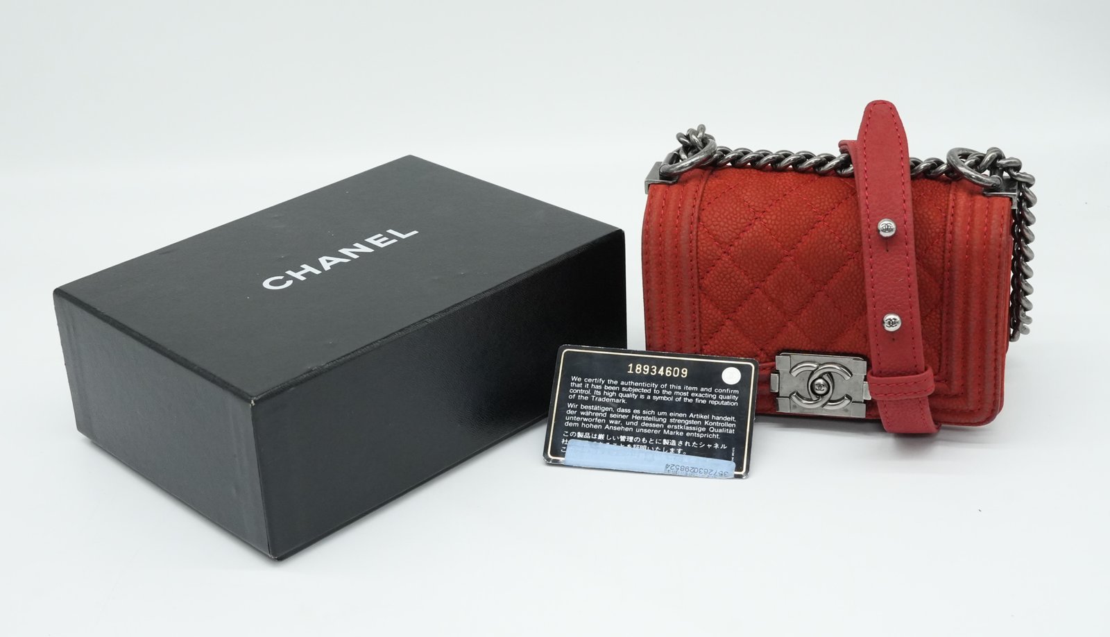 Chanel Red Le Boy Mini Canvas Shoulder Bag - Image 13