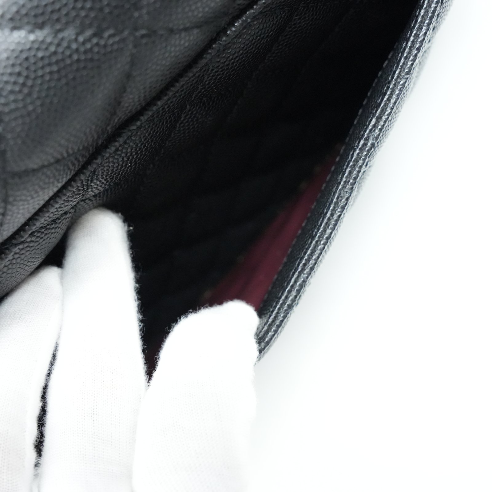 Chanel Flap Bag Top Handle Grained Caviar Noir - Image 16