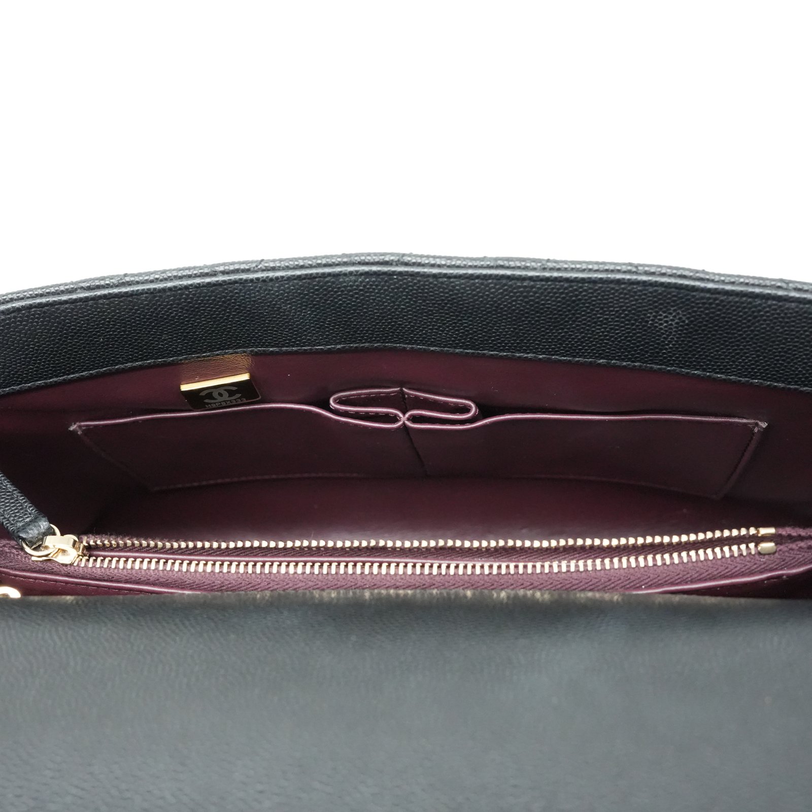 Chanel Flap Bag Top Handle Grained Caviar Noir - Image 17