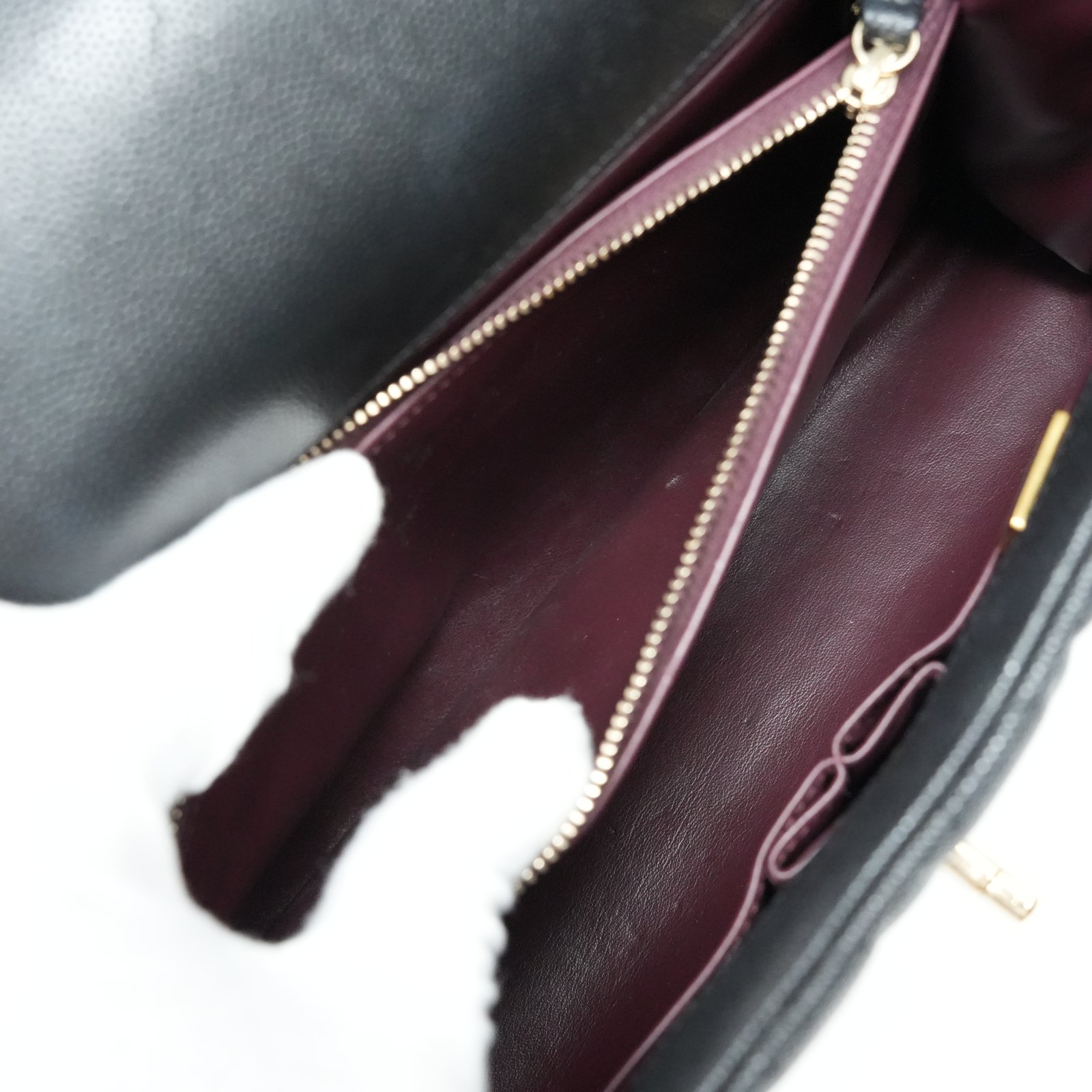 Chanel Flap Bag Top Handle Grained Caviar Noir - Image 11