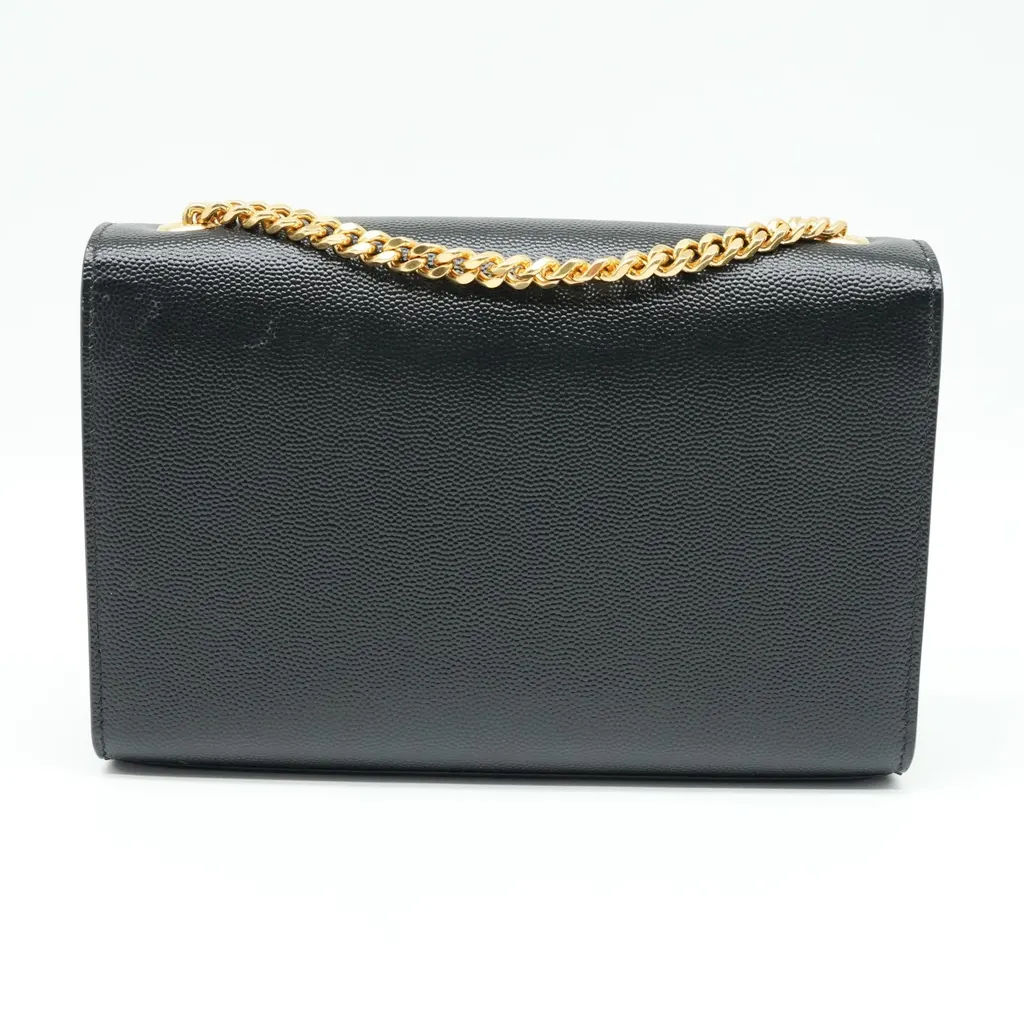 Yves Saint Laurent Black Leather Kate Small Tassel Wallet Chain Bag Black Good - Inside View
