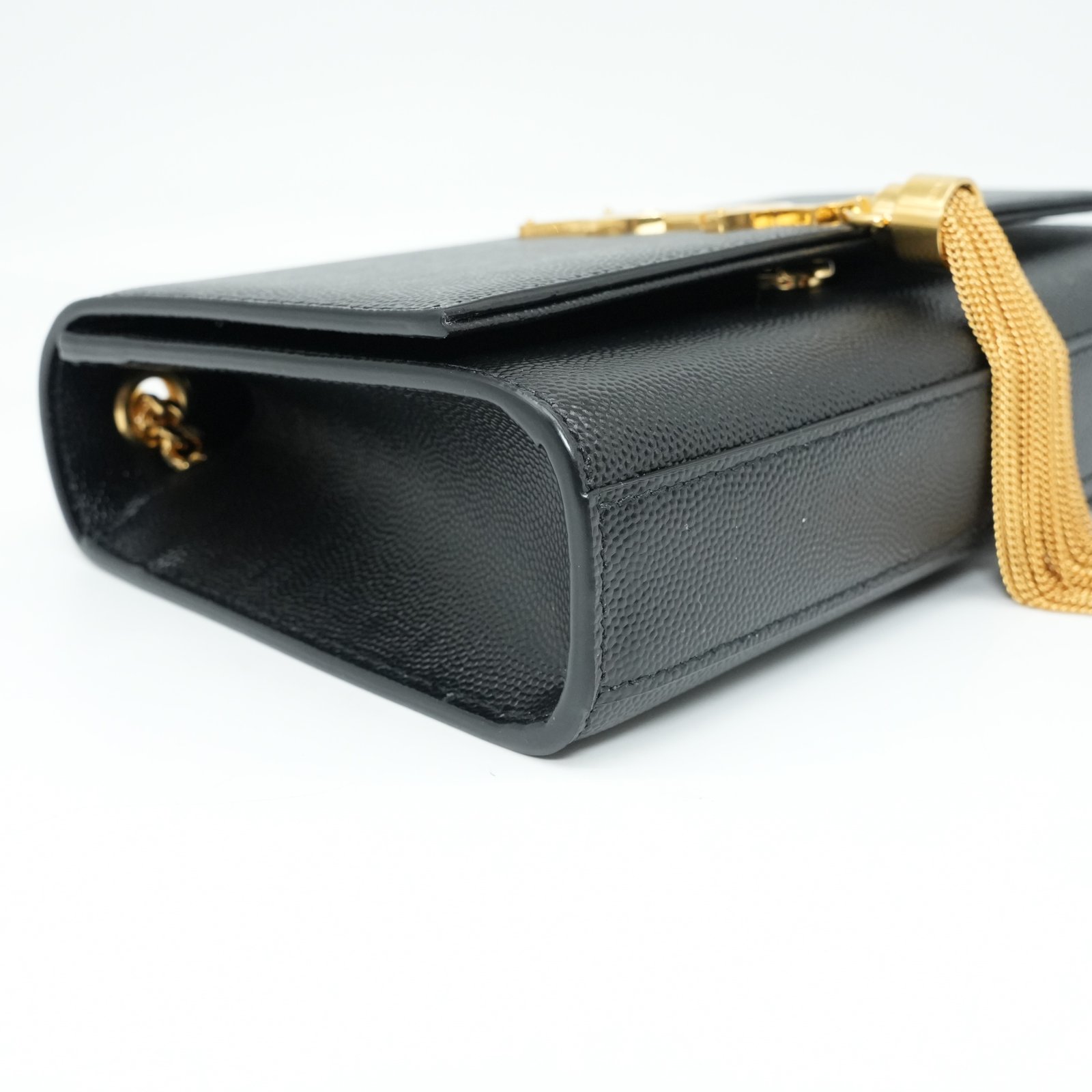 Yves Saint Laurent Black Leather Kate Small Tassel Wallet Chain Bag - Side view