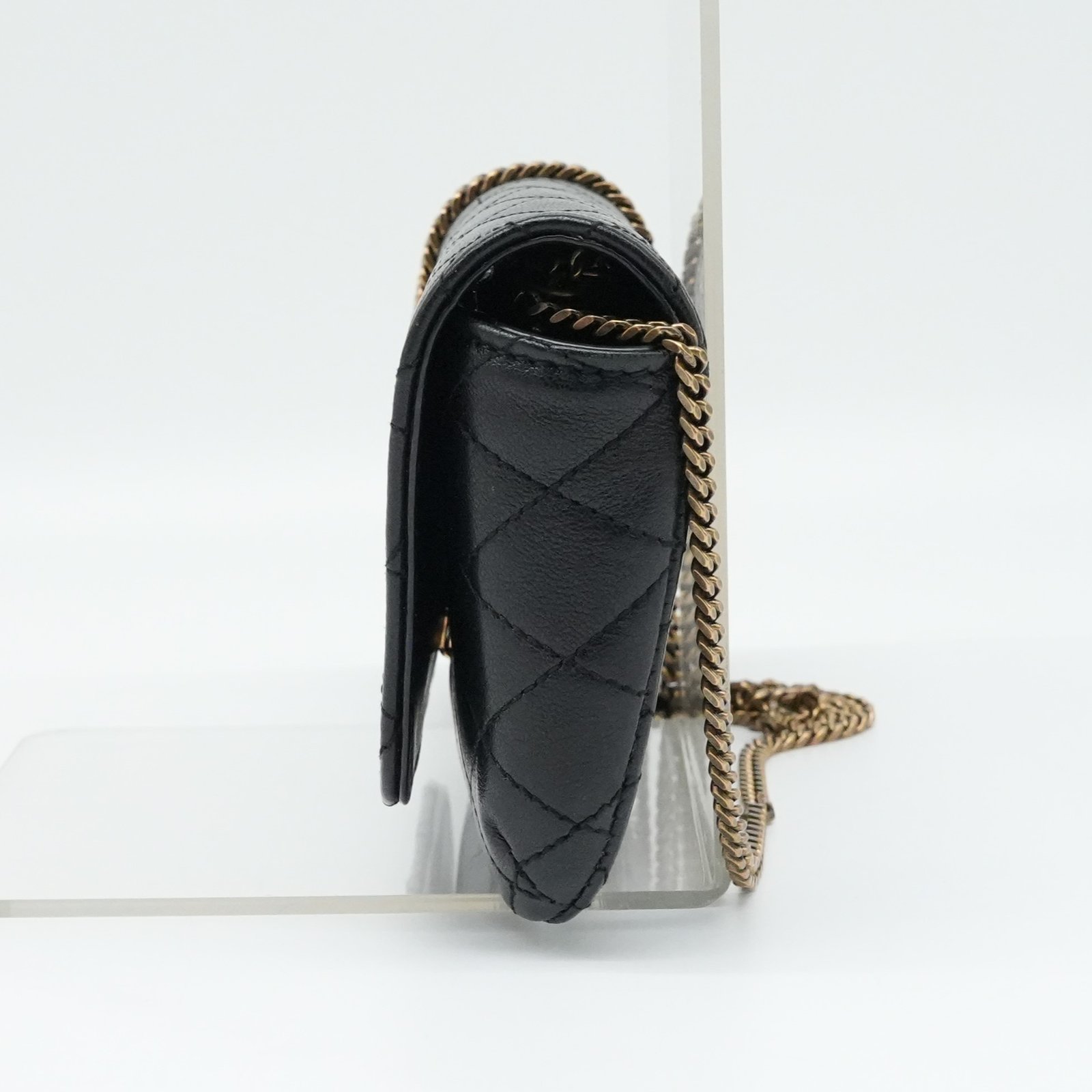 Yves Saint Laurent Gaby Phone Holder Crossbody Bag in Quilted Smooth Leather - Back view