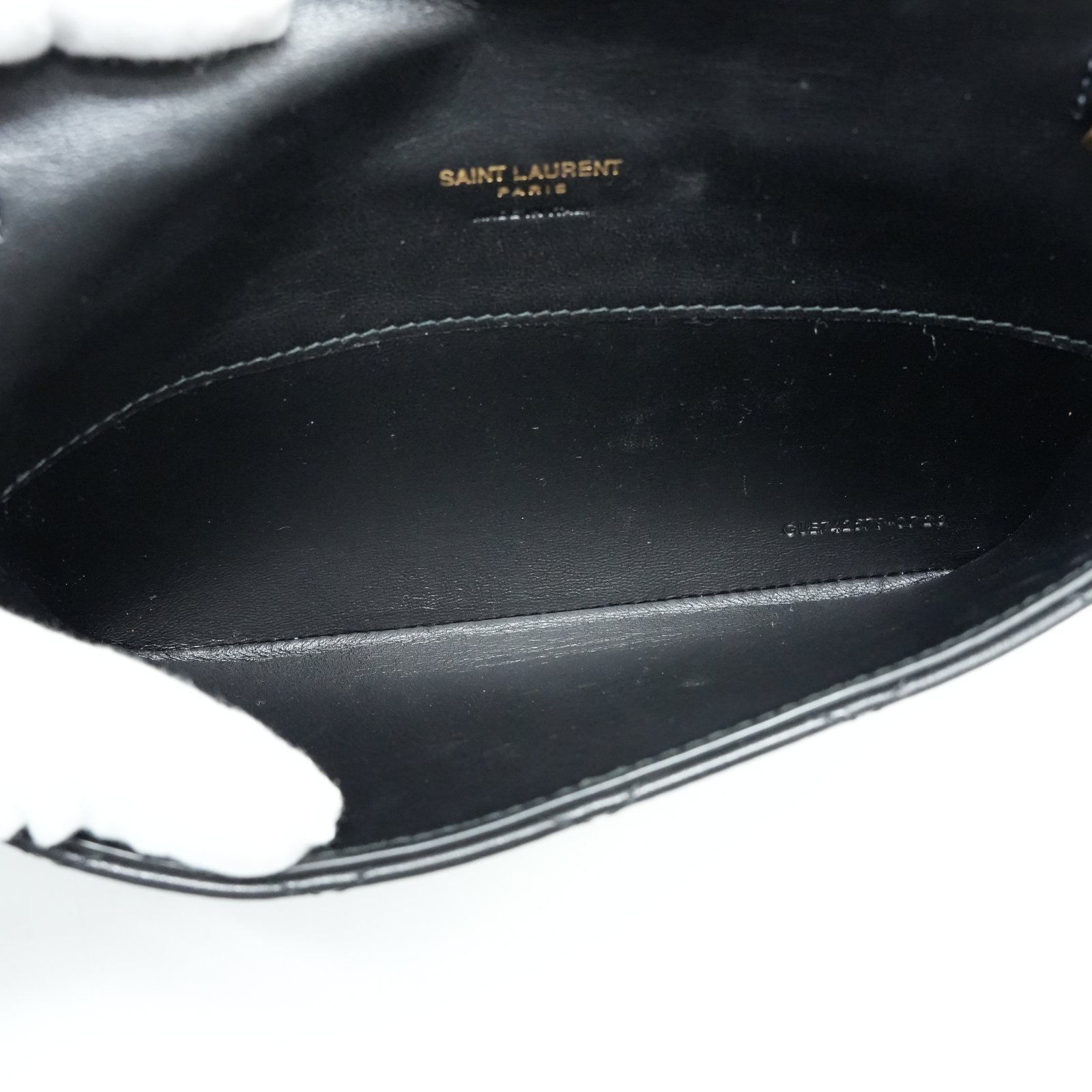 Yves Saint Laurent Gaby Phone Holder Crossbody Bag in Quilted Smooth Leather - Image 11