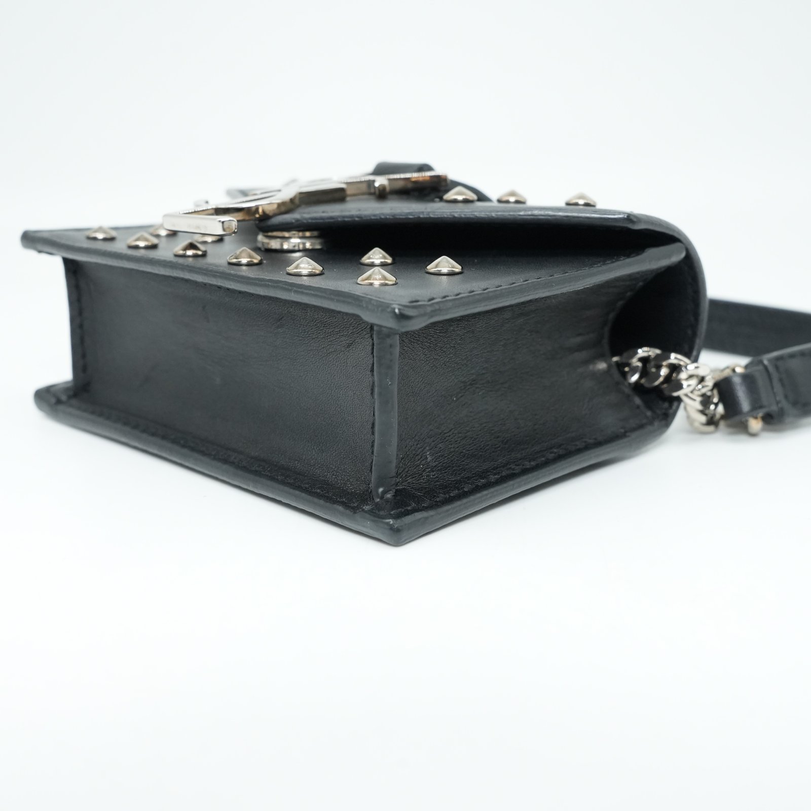 Yves Saint Laurent Calfskin Studded Mini Bag - Side view