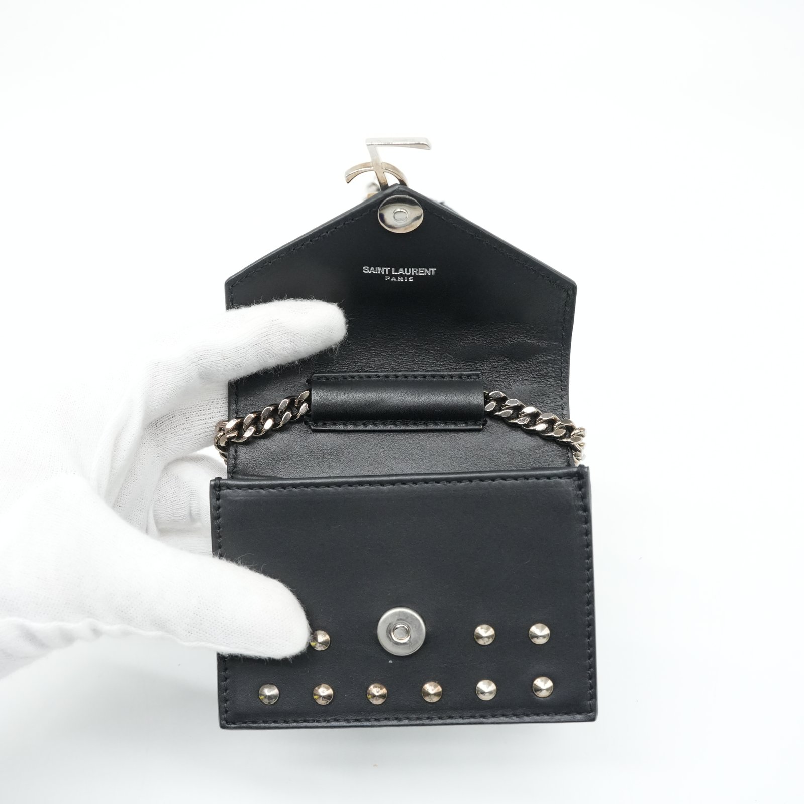 Yves Saint Laurent Calfskin Studded Mini Bag - Image 10