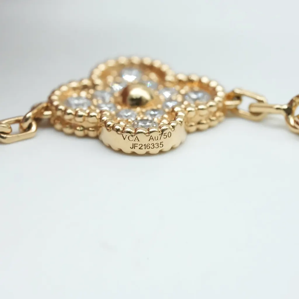 Van Cleef & Arpels  Vintage Alhambra bracelet, 5 motifs with Diamonds Gold Gold Good - Box View