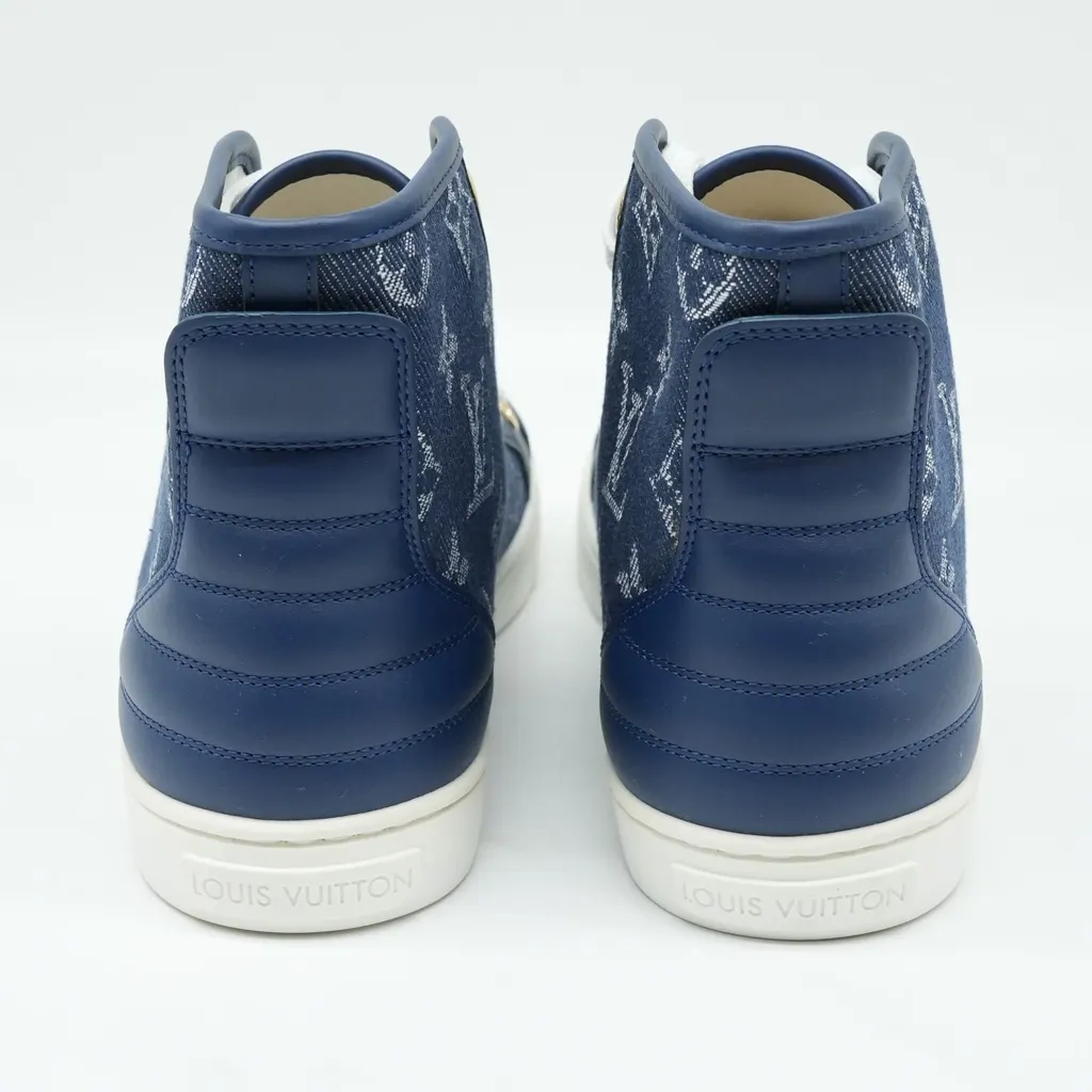 Louis Vuitton High-Top Denim Monogram Stellar Sneaker Size 36.5 Blue Denim Very good - Inside View