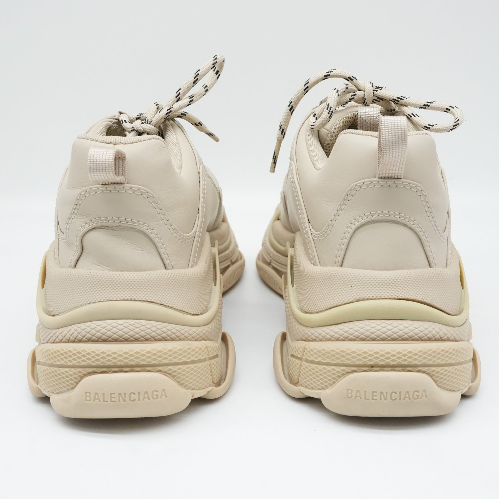 Balenciaga Cream Faux Leather Triple S Sneakers Size 42 - 5