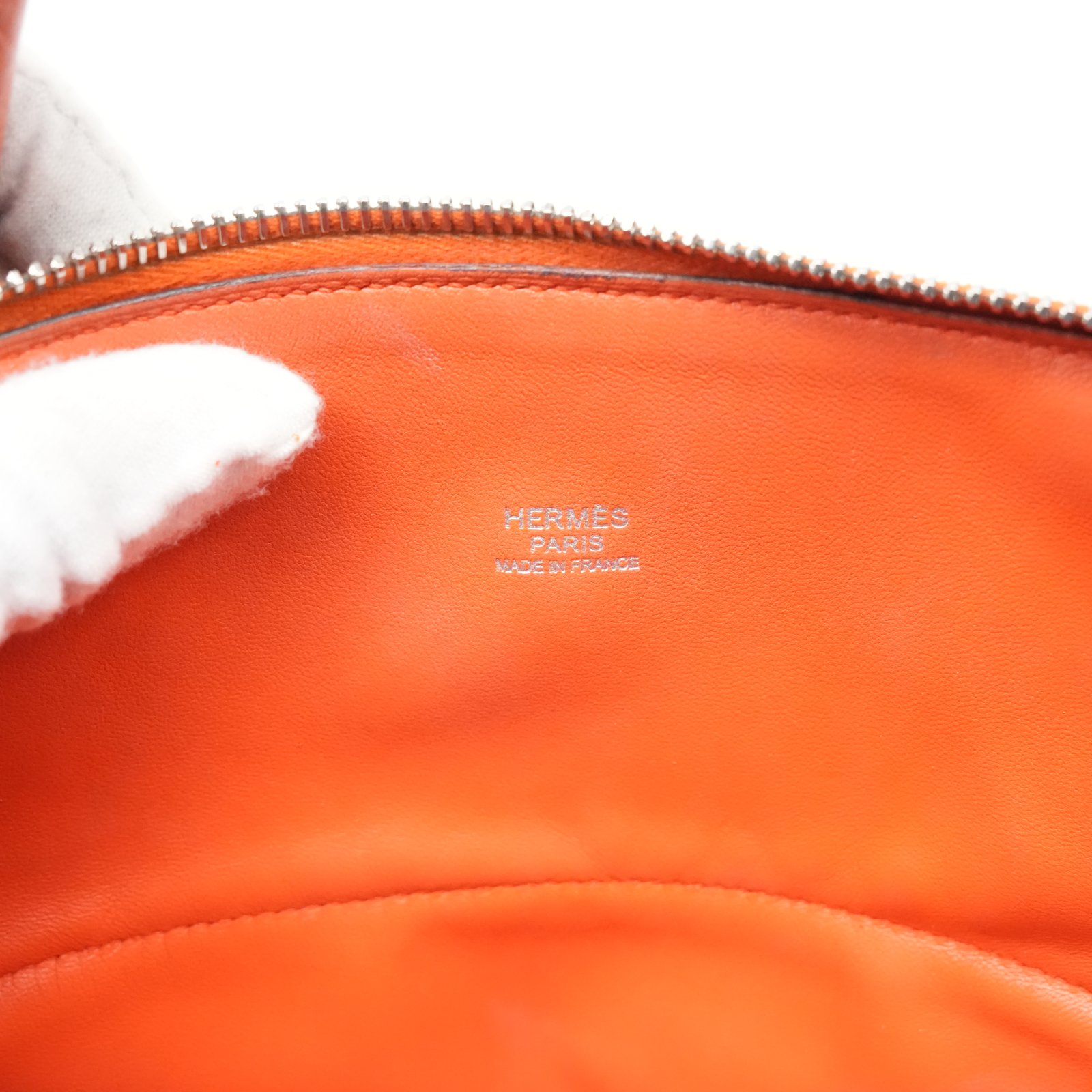 Hermès Bolide 31 Handbag In Potiron Orange Clemence Leather - Image 13