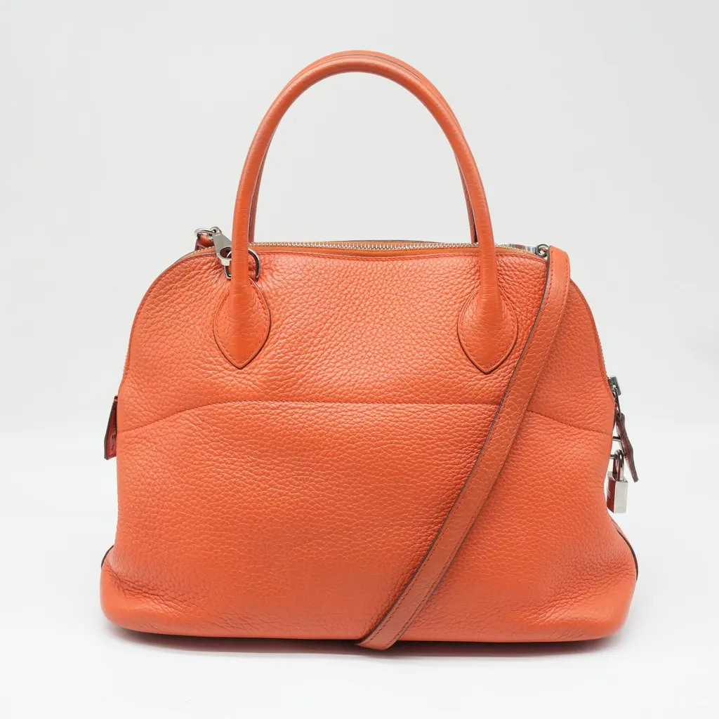 Hermès Bolide 31 Handbag In Potiron Orange Clemence Leather Orange Good - Inside View