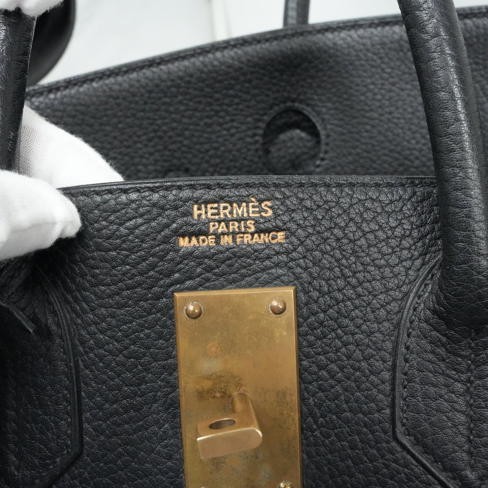 Hermès Birkin HAC 50 Black Togo Palladium Hardware 2001 - Image 11