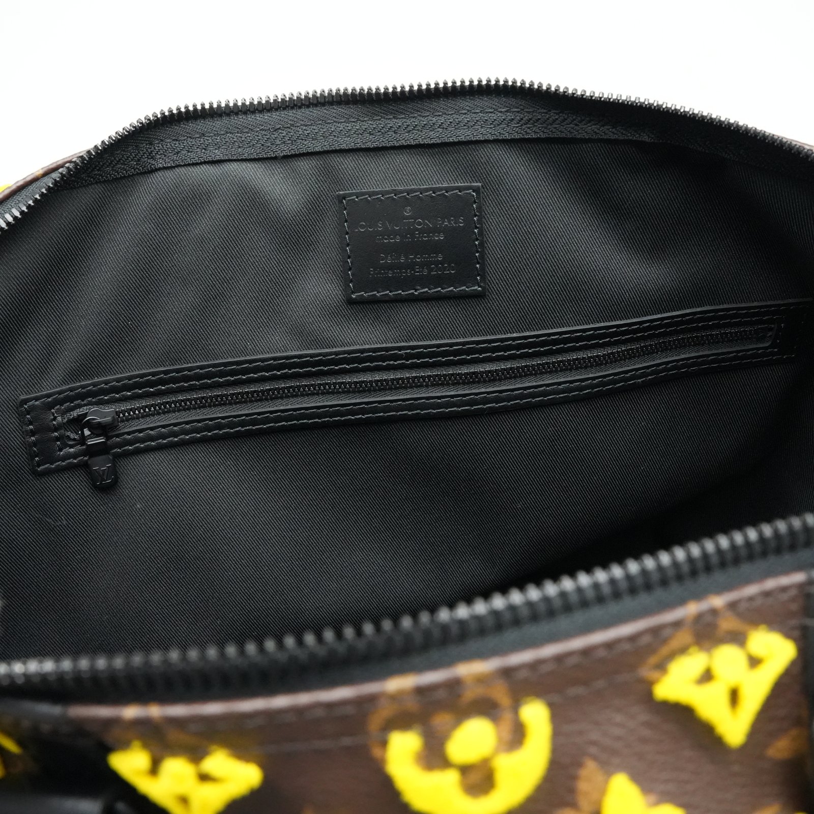 Louis Vuitton Keepall 50 Triangle Yellow Noire Monogram Tuffetage Duffle Bag M45069 - Image 13
