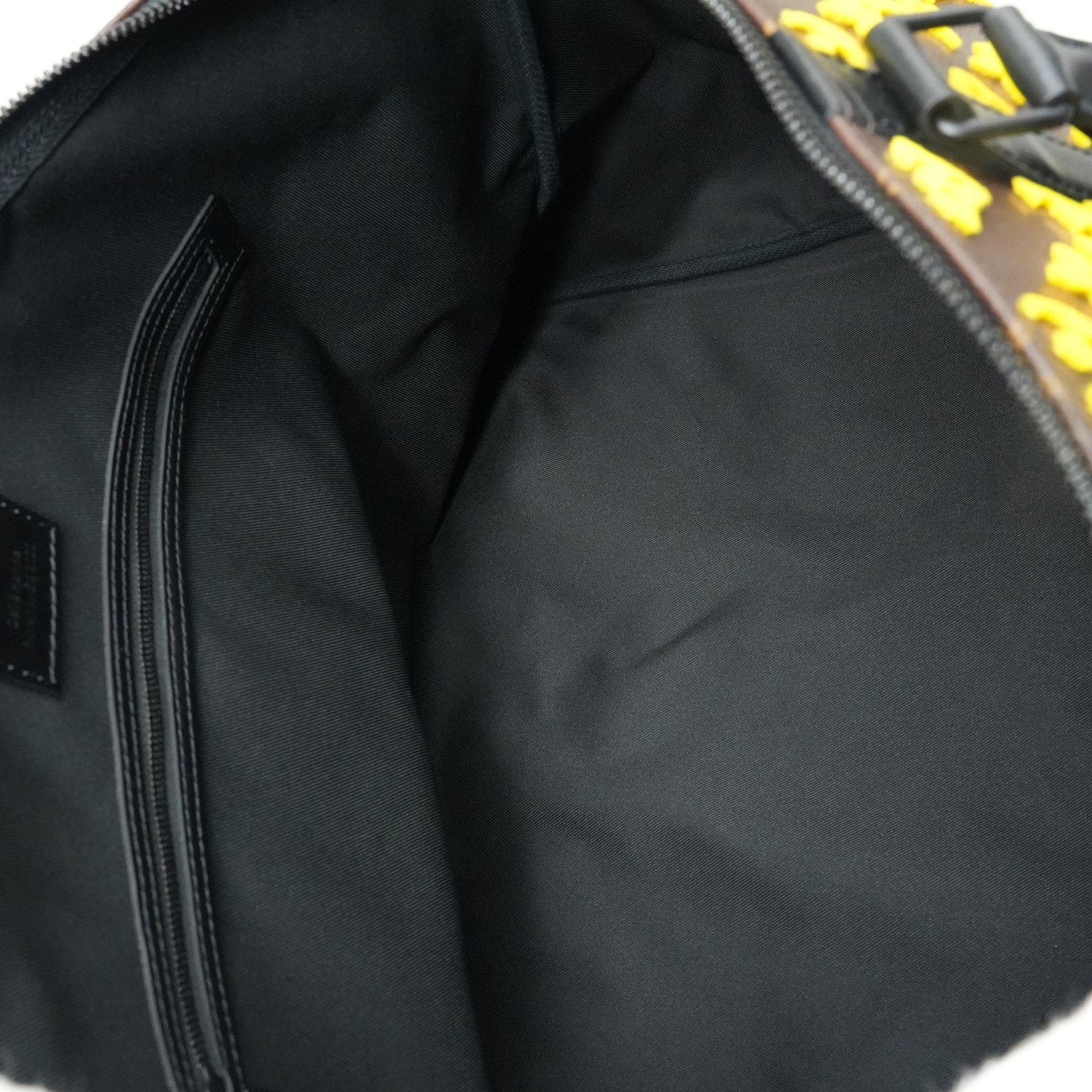 Louis Vuitton Keepall 50 Triangle Yellow Noire Monogram Tuffetage Duffle Bag M45069 - Image 11