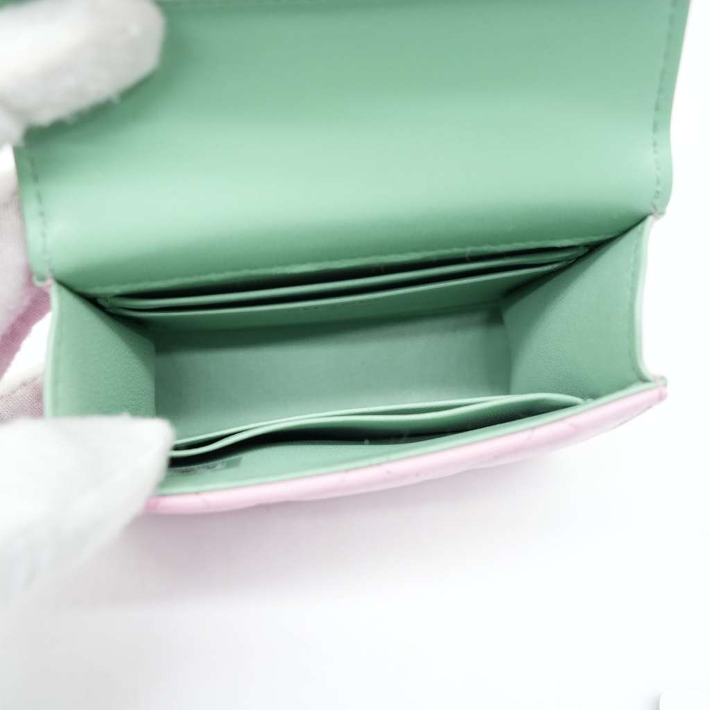 Chanel Pink & Green Lambskin Mini Matresse Top Handle Bag with Gold Hardware - Image 11