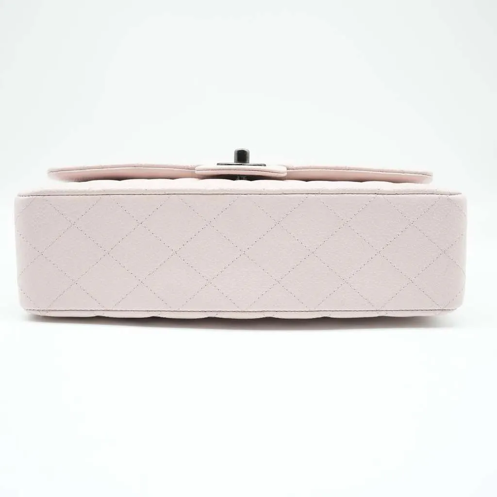 Chanel Classic Medium Flap Nude Caviar Leather Bag with Ruthenium Hardware Size 25 Beige Leather Good - Box View