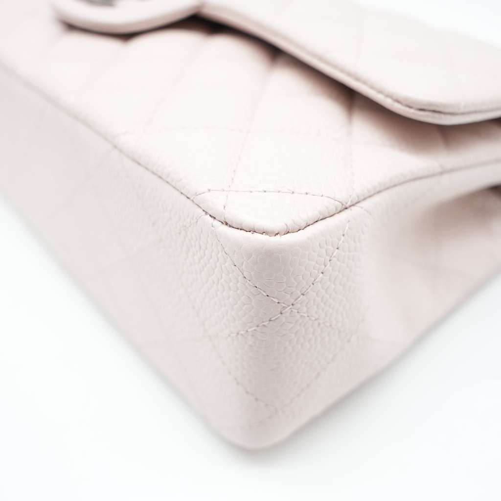 Chanel Classic Medium Flap Nude Caviar Leather Bag with Ruthenium Hardware Size 25 - Detail 2
