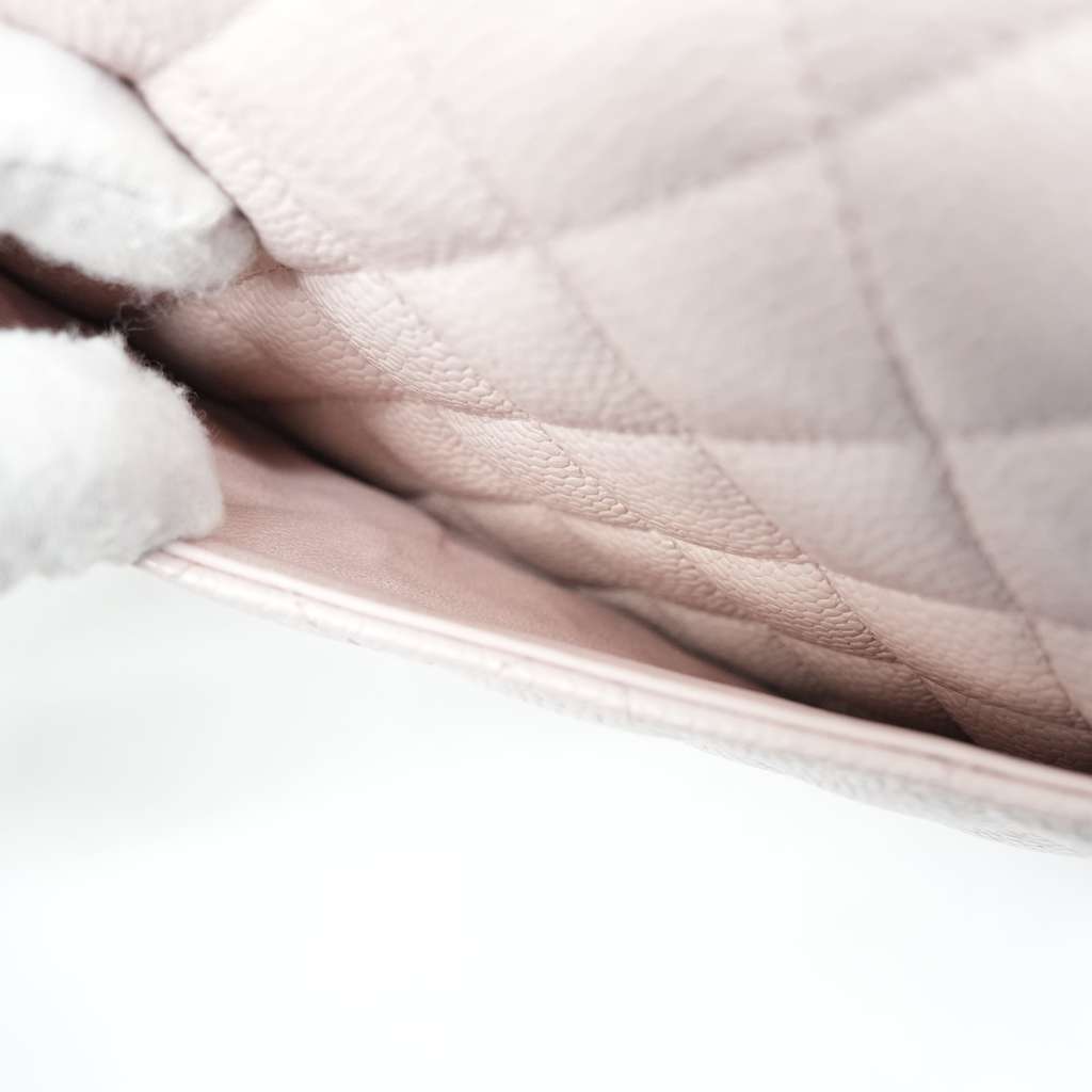 Chanel Classic Medium Flap Nude Caviar Leather Bag with Ruthenium Hardware Size 25 - Image 11