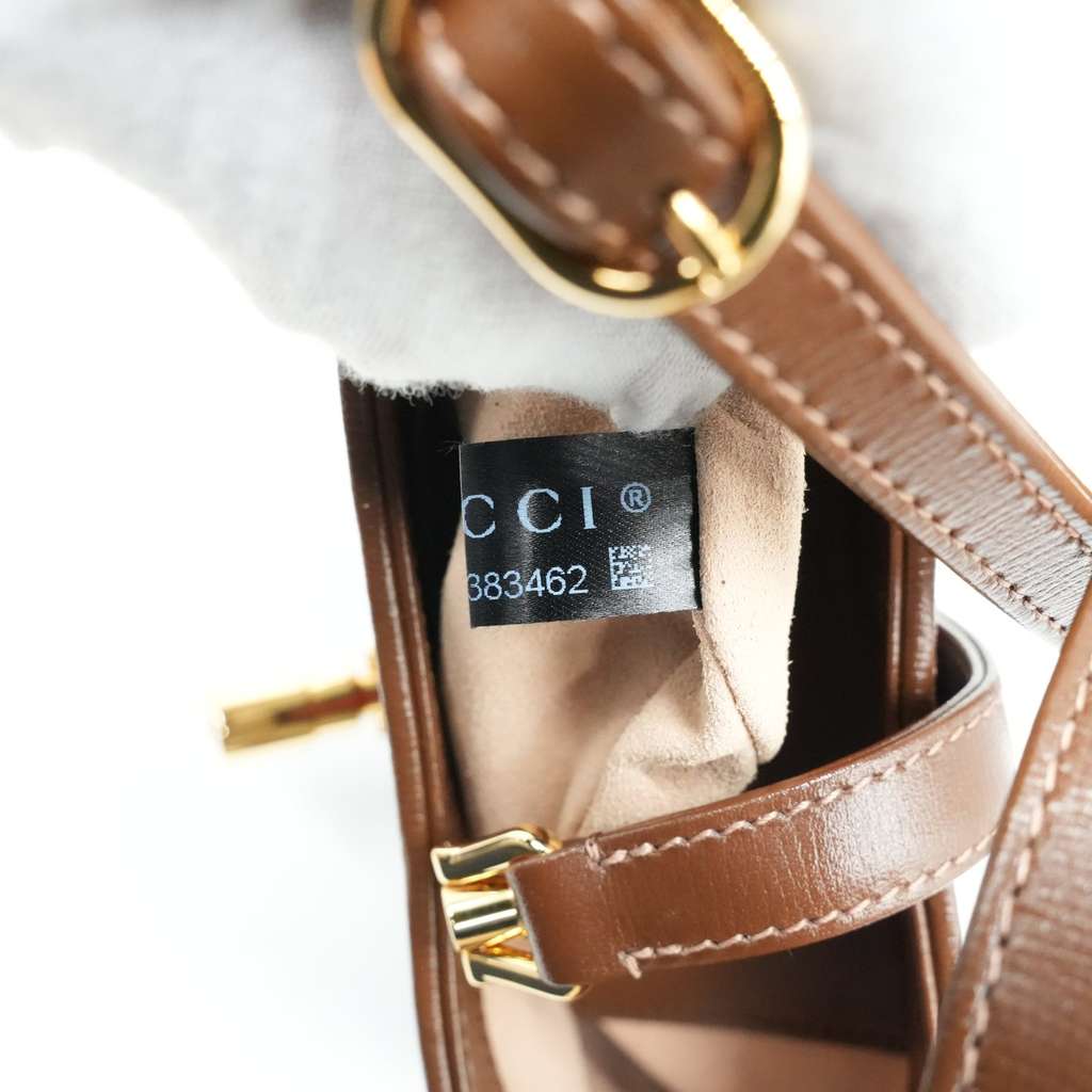 Gucci Jackie 1961 Mini Hobo Bageige Brown Canvas and Leather - Image 15