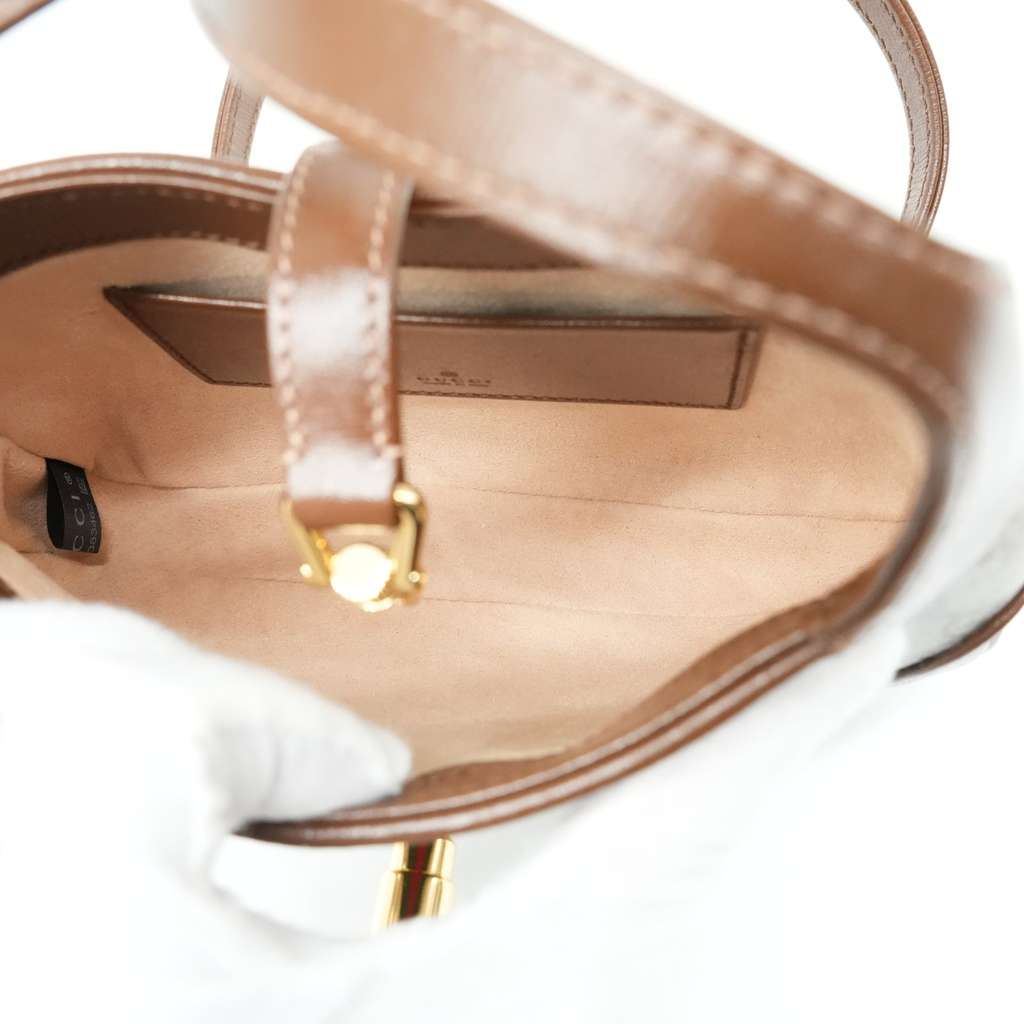 Gucci Jackie 1961 Mini Hobo Bageige Brown Canvas and Leather - Image 12