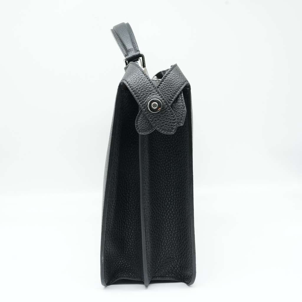 Fendi Timeless Peekaboo ISeeU Medium Black Leather Bag - Back view