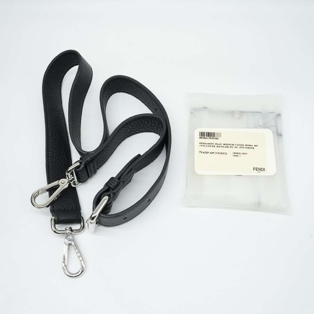 Fendi Timeless Peekaboo ISeeU Medium Black Leather Bag - Image 19