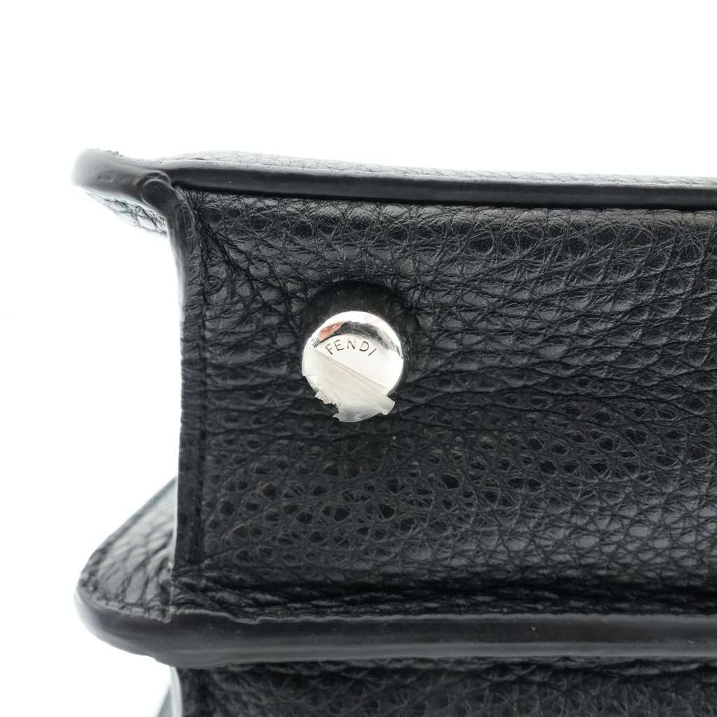 Fendi Timeless Peekaboo ISeeU Medium Black Leather Bag - Image 10