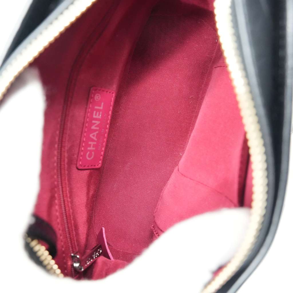 Chanel Aged Calfskin Quilted Small Gabrielle Hobo Black - Image 10