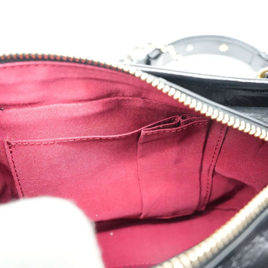 Chanel Aged Calfskin Quilted Small Gabrielle Hobo Black - Image 12