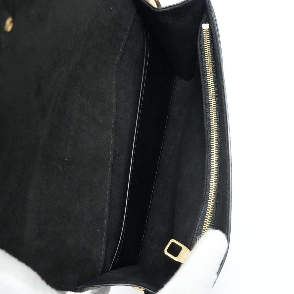 Louis Vuitton Black Leather Louise Chain Clutch - Image 16