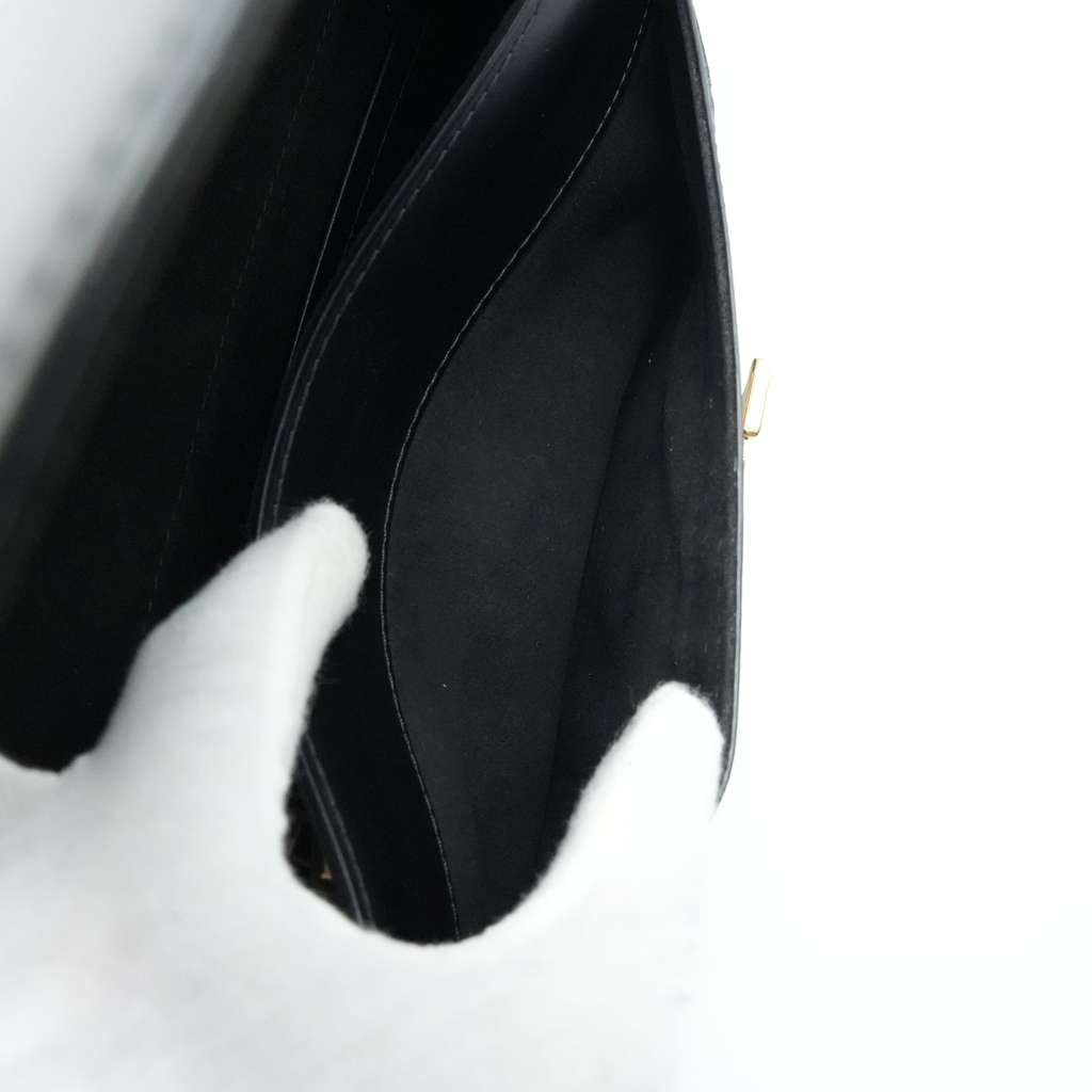 Louis Vuitton Black Leather Louise Chain Clutch - Image 17