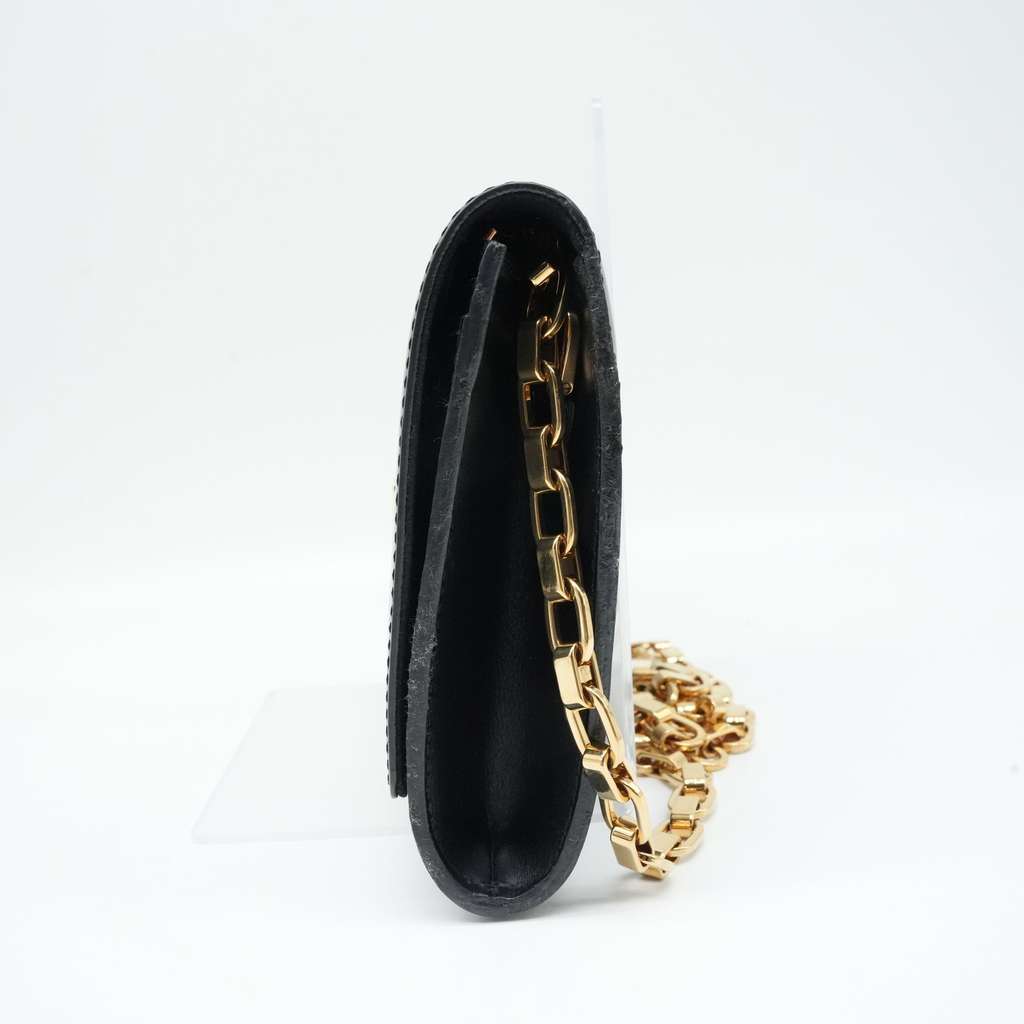Louis Vuitton Black Leather Louise Chain Clutch - Image 6