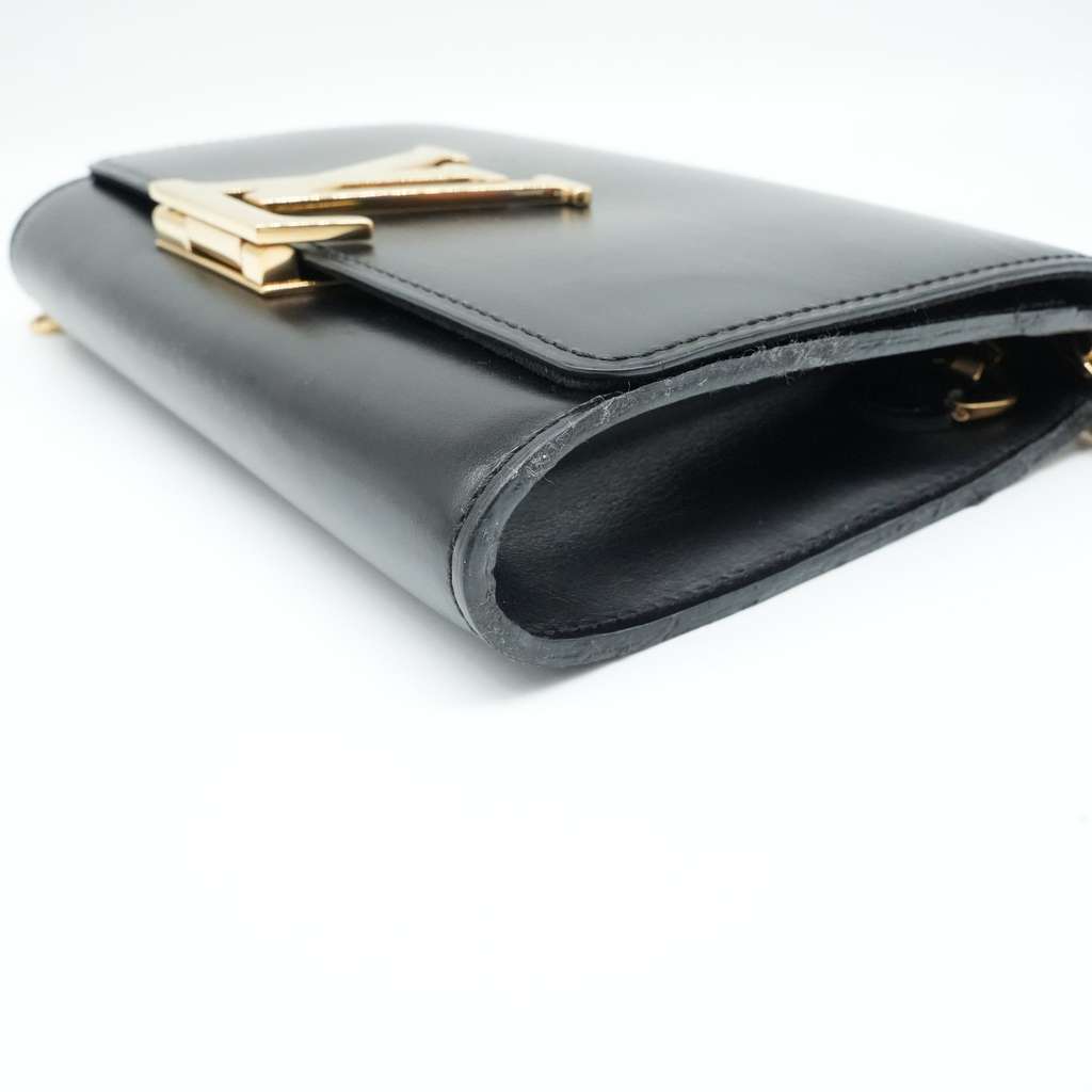 Louis Vuitton Black Leather Louise Chain Clutch - Image 12