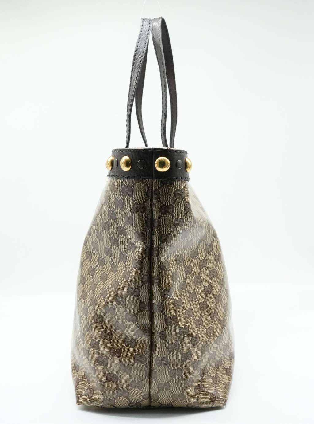 Gucci GG Crystal Tote Bag Coated Canvas Beige Brown Gold (207292) - Back view
