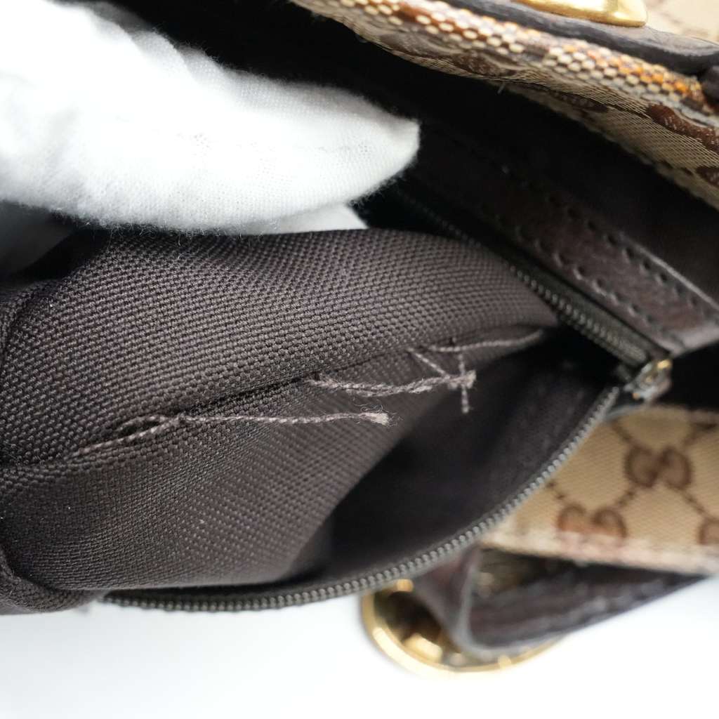 Gucci GG Crystal Tote Bag Coated Canvas Beige Brown Gold (207292) - Image 15