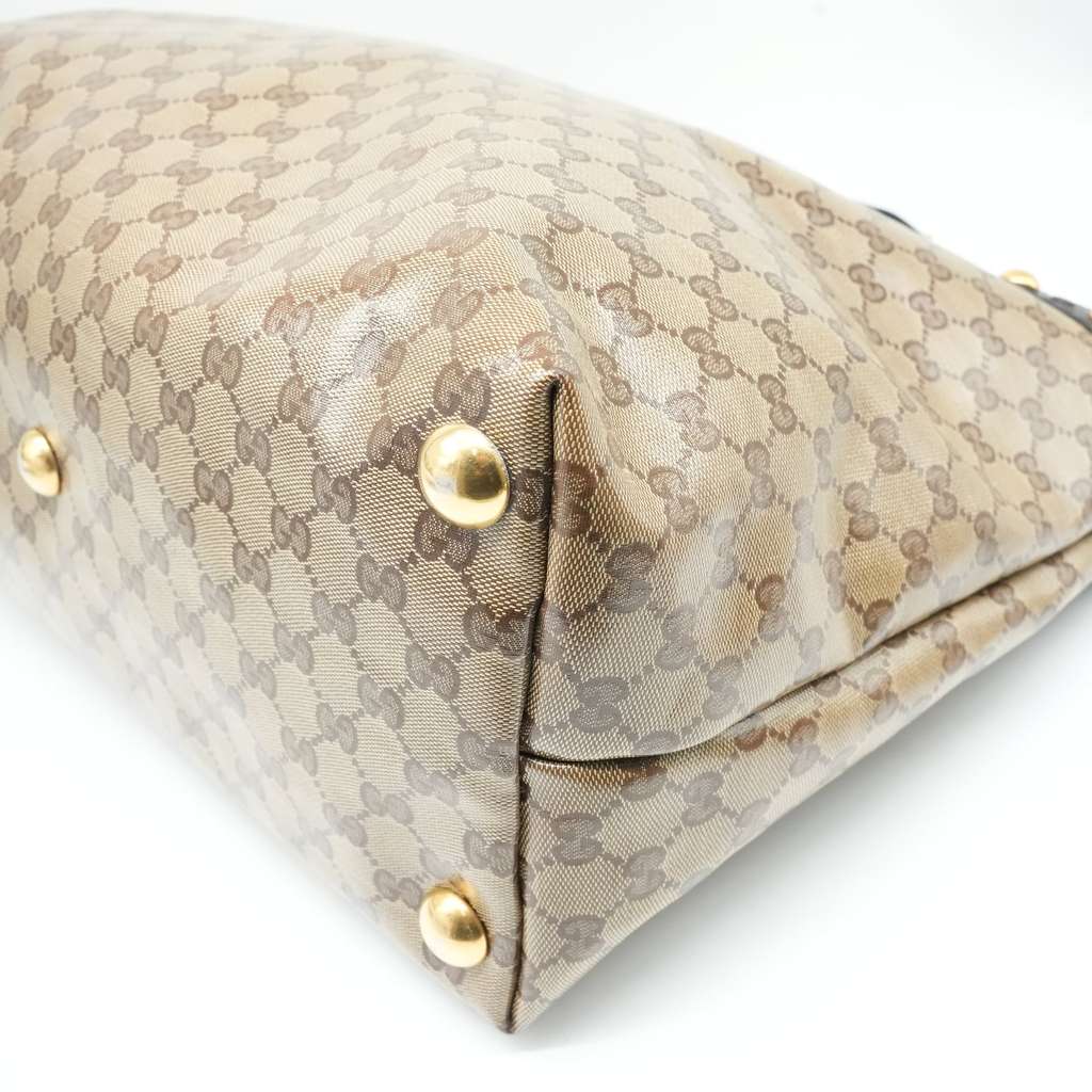Gucci GG Crystal Tote Bag Coated Canvas Beige Brown Gold (207292) - Detail 2