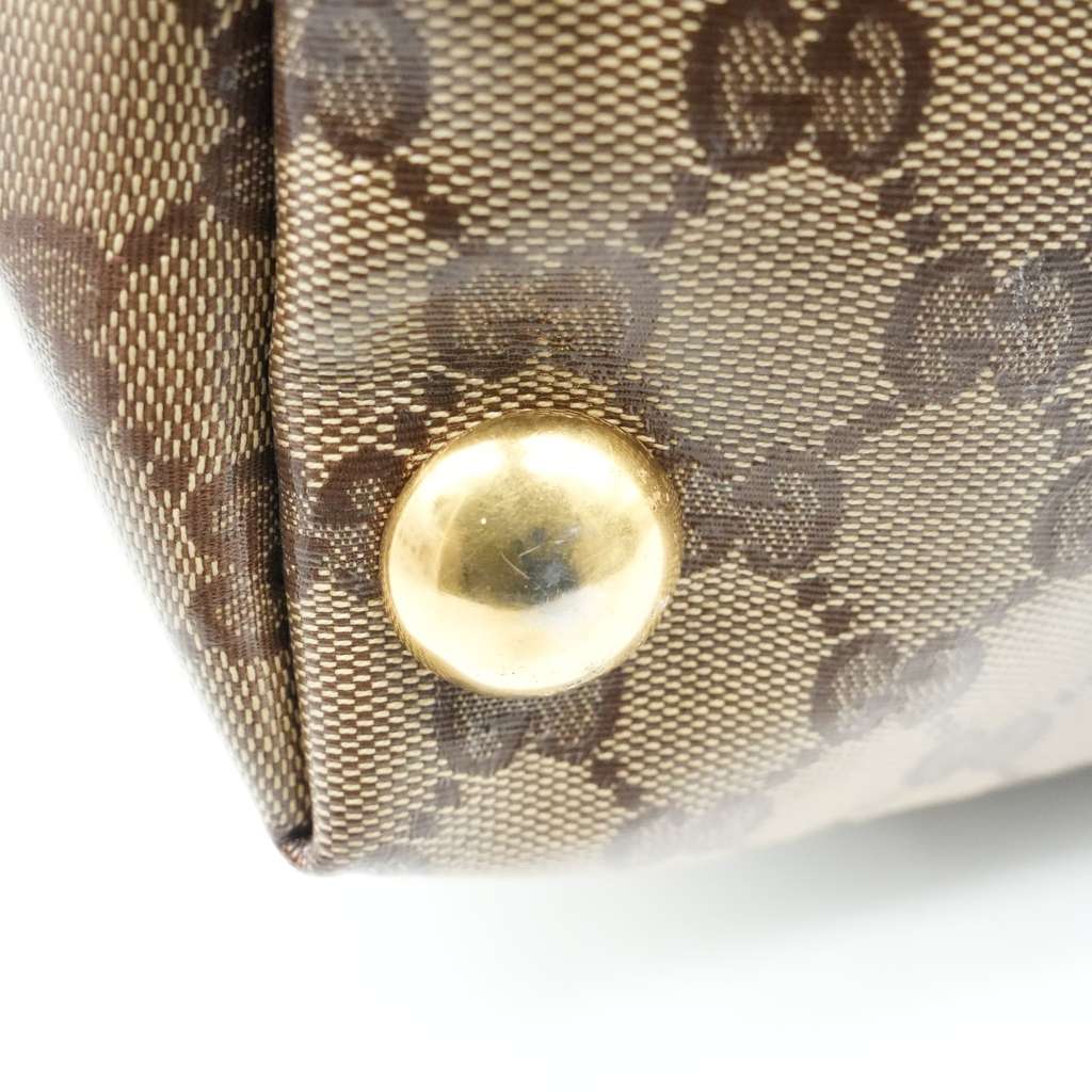 Gucci GG Crystal Tote Bag Coated Canvas Beige Brown Gold (207292) - Image 10