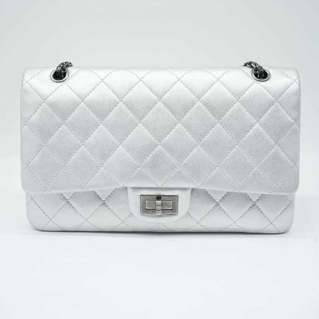 Chanel 30 2.55 Palladium HW Silver Bag 19288481 Silver Leather Good - Box View