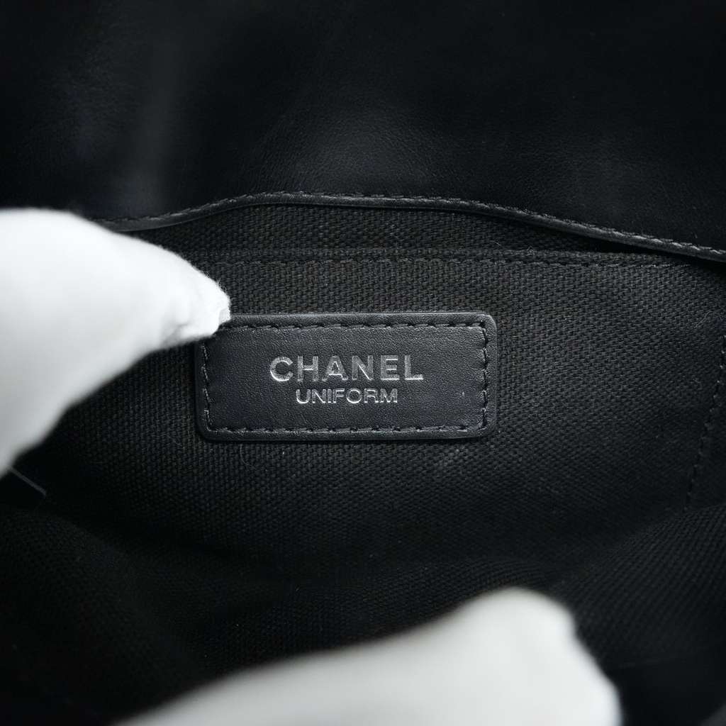 Chanel CC Uniform Flap Belt Bag Calfskin Quilted Black - Image 17