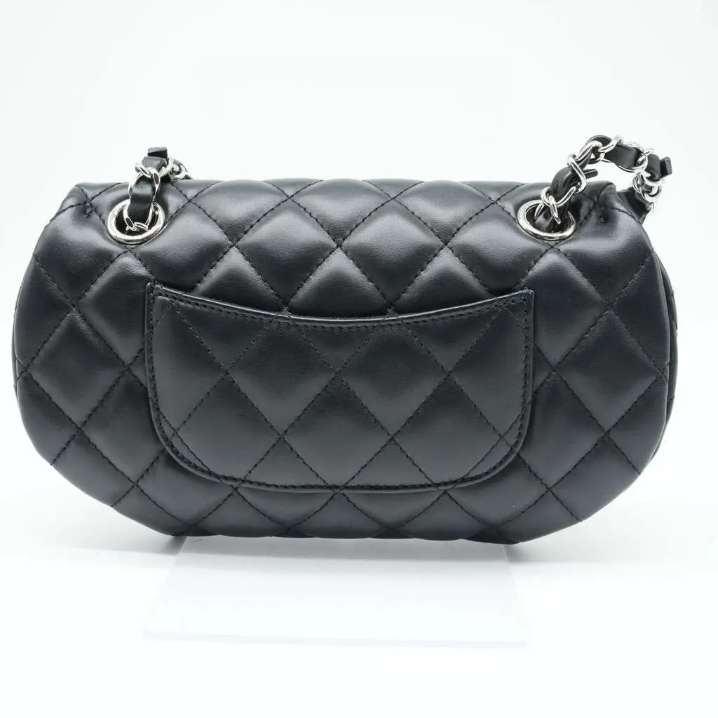 Chanel CC Uniform Flap Belt Bag Calfskin Quilted Black Black Leather Good - Inside View