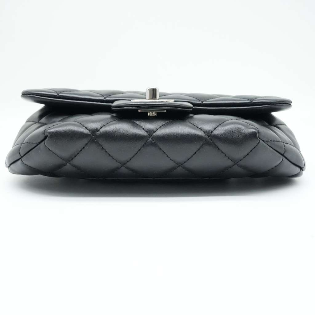 Chanel CC Uniform Flap Belt Bag Calfskin Quilted Black - Side view