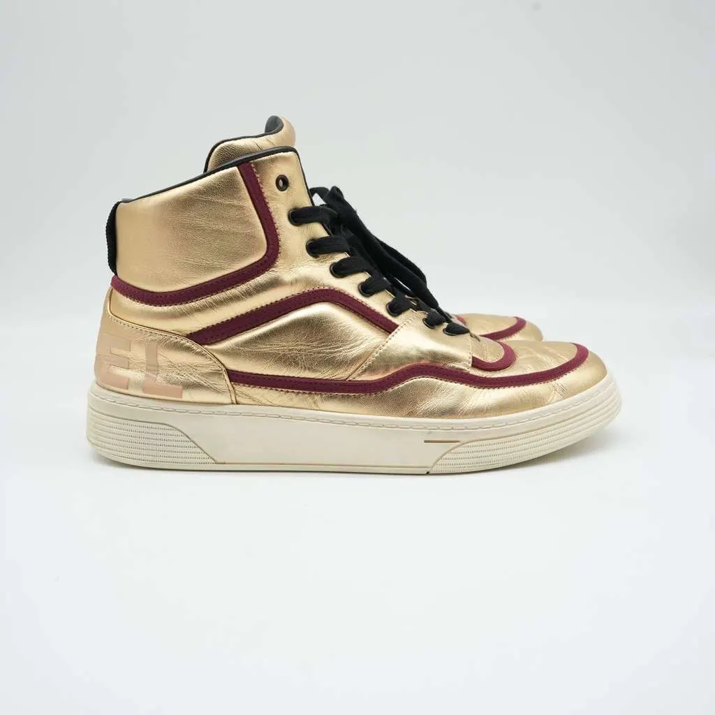 Chanel Ankle Strap Leather Trainers Gold Size 41 Gold Leather Good - Inside View