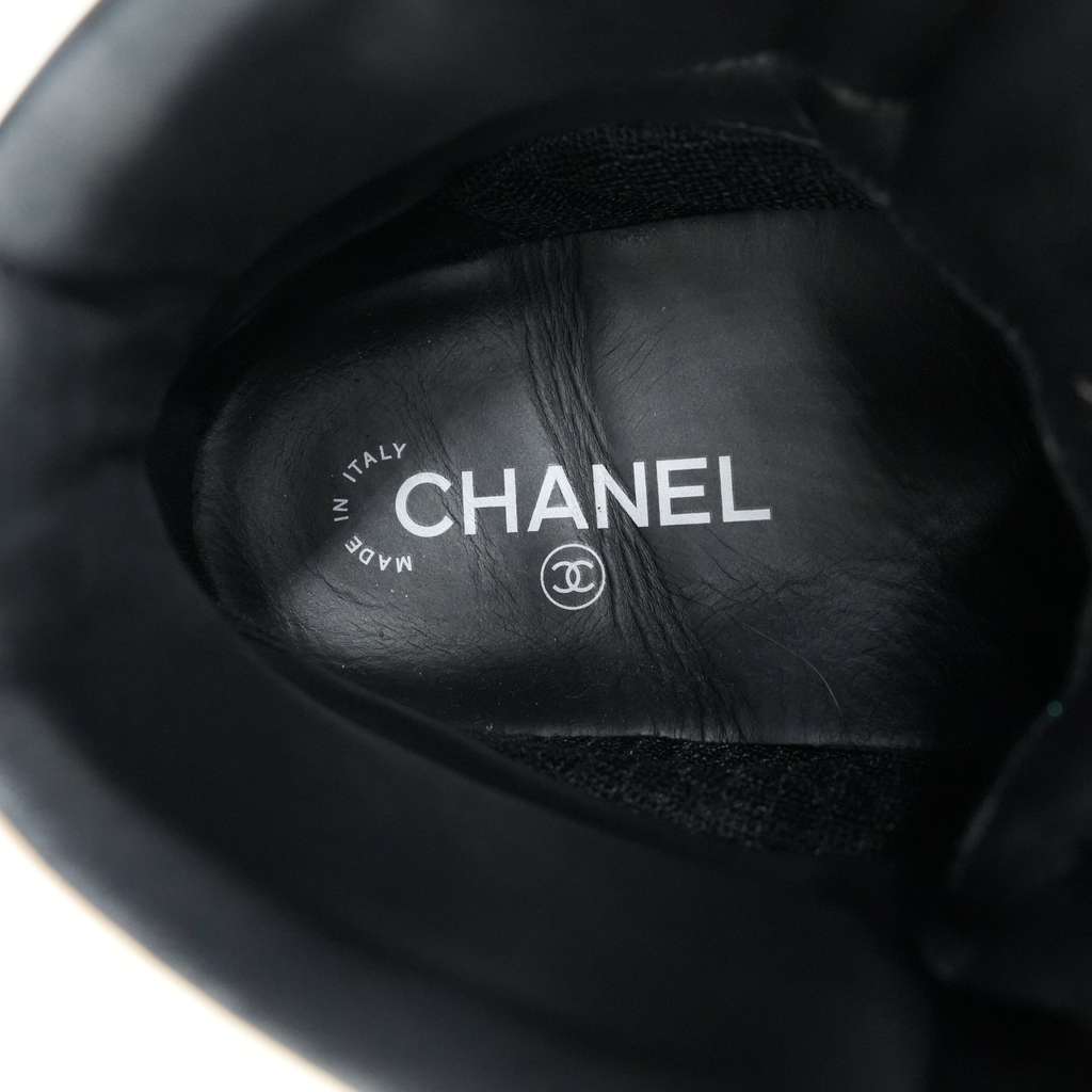 Chanel Ankle Strap Leather Trainers Gold Size 41 - Detail 2