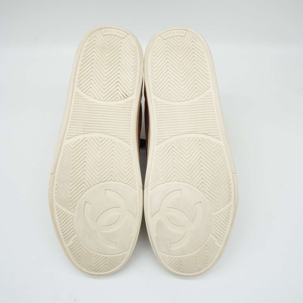 Chanel Ankle Strap Leather Trainers Gold Size 41 - Image 11