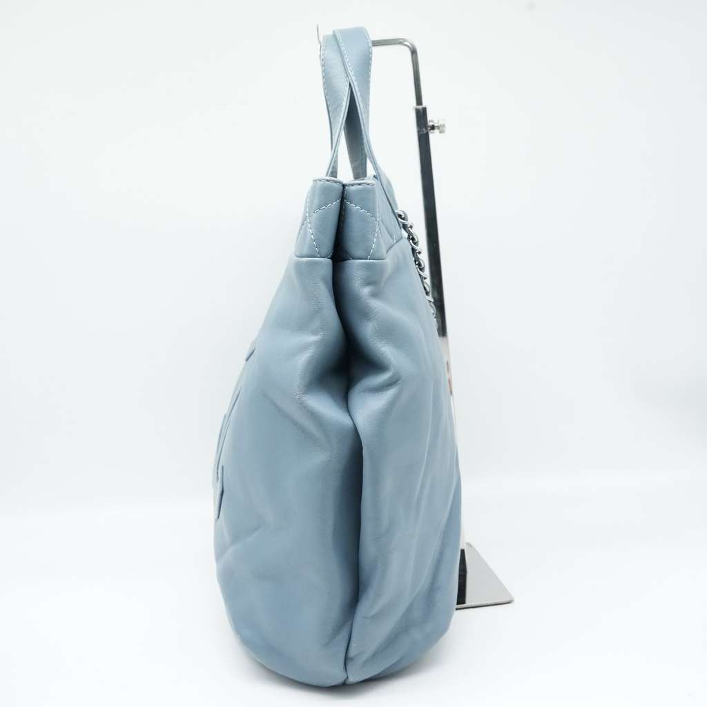 Chanel Light Blue Quilted Leather Trianon Tote 17501134 - Back view