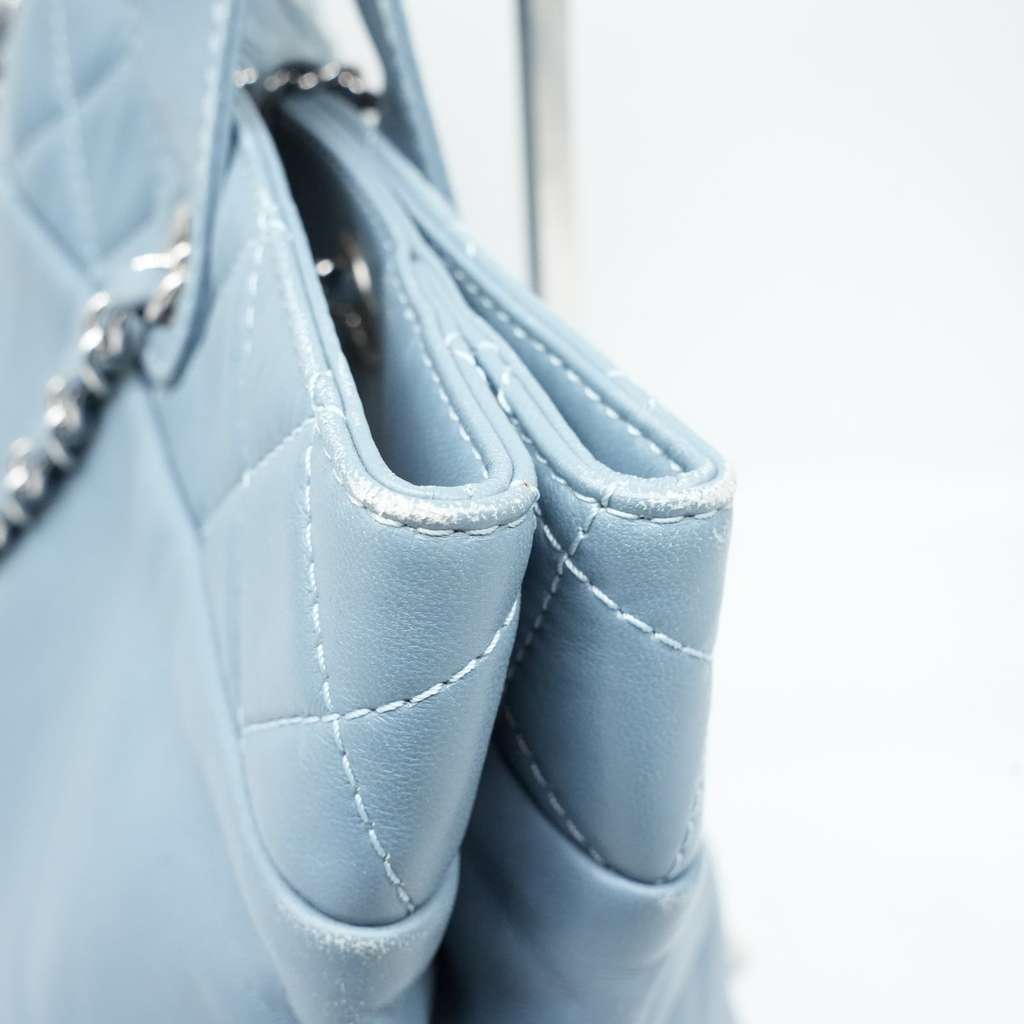 Chanel Light Blue Quilted Leather Trianon Tote 17501134 - Side view